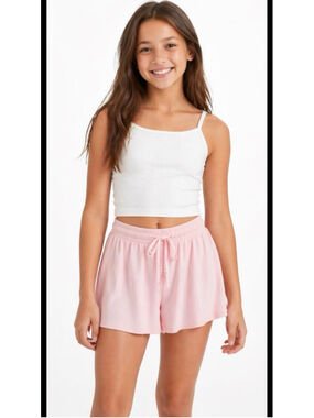 Girls Dancina Pink Ruffle Dance Shorts Size 8